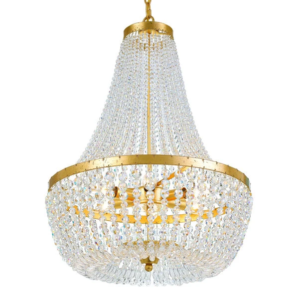 Rylee Antique Gold Six Light Chandelier With Hand Cut Faceted Crystal Beads 3 Rylee Antique Gold Six Light Chandelier With Hand Cut Faceted Crystal Beads