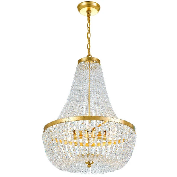 Rylee Antique Gold Six Light Chandelier With Hand Cut Faceted Crystal Beads 4 Rylee Antique Gold Six Light Chandelier With Hand Cut Faceted Crystal Beads - Image 2