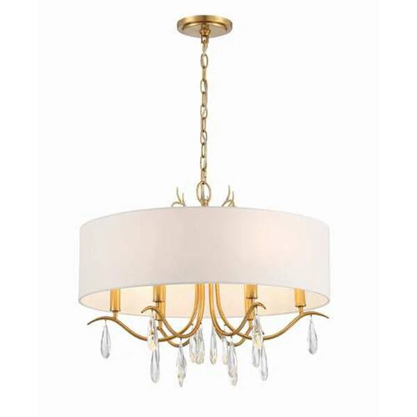 Rollins Antique Gold Six-Light Chandelier 4 Rollins Antique Gold Six-Light Chandelier - Image 2