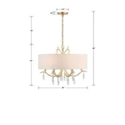 Rollins Antique Gold Six-Light Chandelier 10 Rollins Antique Gold Six-Light Chandelier -Furniture Shop 345 ROL 18806 GA 2