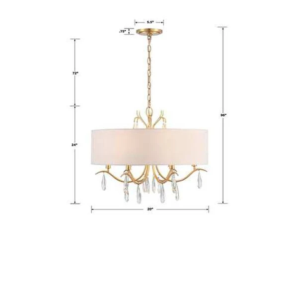 Rollins Antique Gold Six-Light Chandelier 5 Rollins Antique Gold Six-Light Chandelier - Image 3