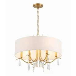 Rollins Antique Gold Six-Light Chandelier 12 Rollins Antique Gold Six-Light Chandelier -Furniture Shop 345 ROL 18806 GA 4