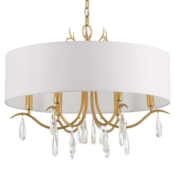 Rollins Antique Gold Six-Light Chandelier 8 Rollins Antique Gold Six-Light Chandelier - Image 6