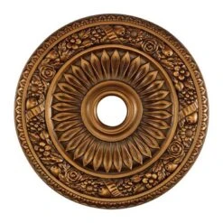 Floral Wreath Antique Bronze 24-Inch Ceiling Medallion