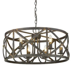 Golden Lighting Alcott Antique Black Iron Six-Light Chandelier