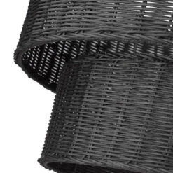 Golden Lighting Erma Matte Black Wicker Six-Light Chandelier -Furniture Shop 460 1084 620BLK BW 3