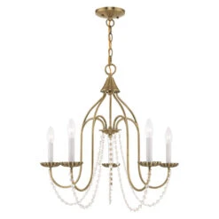 Livex Lighting Alessia Antique Brass 24-Inch Five-Light Chandelier