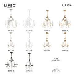 Livex Lighting Alessia Antique Gold Leaf 24-Inch Five-Light Chandelier -Furniture Shop 565 40795 48 4