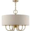 Livex Lighting Burnett Antique Gold Leaf With White Accents Seven-Light Chandelier -Furniture Shop 565 45427 48