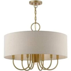 Livex Lighting Burnett Antique Gold Leaf With White Accents Seven-Light Chandelier -Furniture Shop 565 45427 48 4
