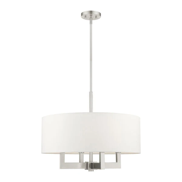 Livex Lighting Cresthaven Brushed Nickel 24-Inch Four-Light Chandelier 3 Livex Lighting Cresthaven Brushed Nickel 24-Inch Four-Light Chandelier