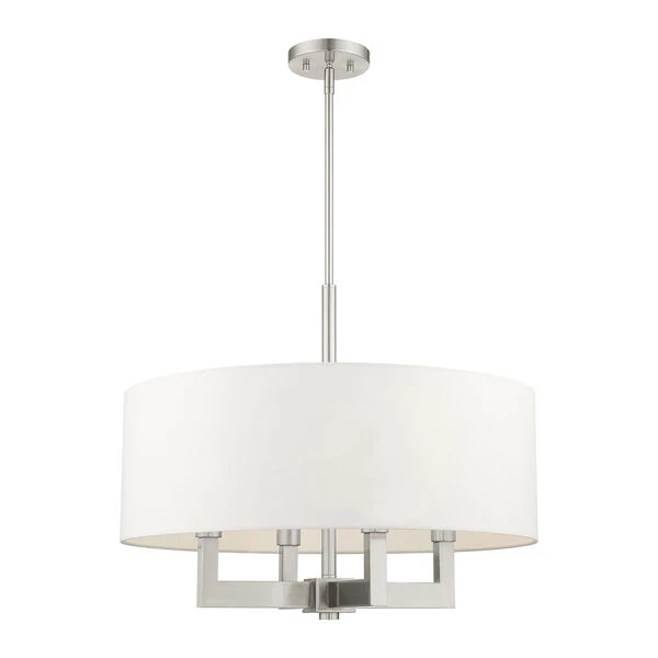 Livex Lighting Cresthaven Brushed Nickel 24-Inch Four-Light Chandelier 5 Livex Lighting Cresthaven Brushed Nickel 24-Inch Four-Light Chandelier - Image 3