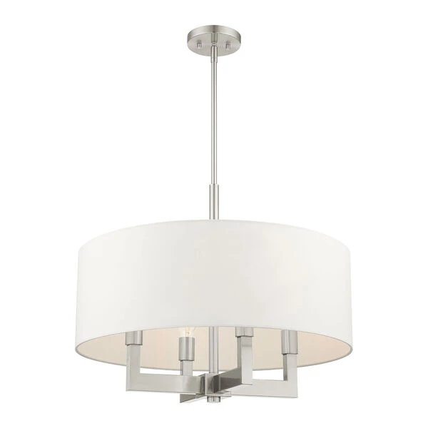 Livex Lighting Cresthaven Brushed Nickel 24-Inch Four-Light Chandelier 6 Livex Lighting Cresthaven Brushed Nickel 24-Inch Four-Light Chandelier - Image 4