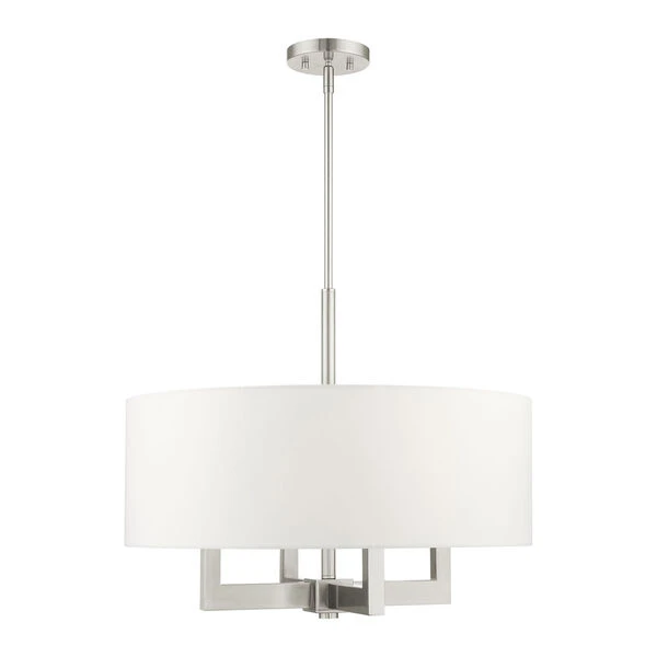 Livex Lighting Cresthaven Brushed Nickel 24-Inch Four-Light Chandelier 7 Livex Lighting Cresthaven Brushed Nickel 24-Inch Four-Light Chandelier - Image 5