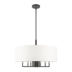 Livex Lighting Meridian Scandinavian Gray Seven-Light Chandelier
