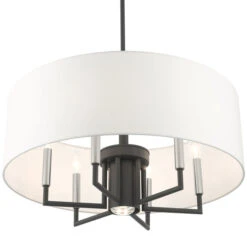 Livex Lighting Meridian Scandinavian Gray Seven-Light Chandelier -Furniture Shop 565 49376 76 5