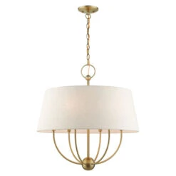 Livex Lighting Cartwright Antique Brass Six-Light Chandelier