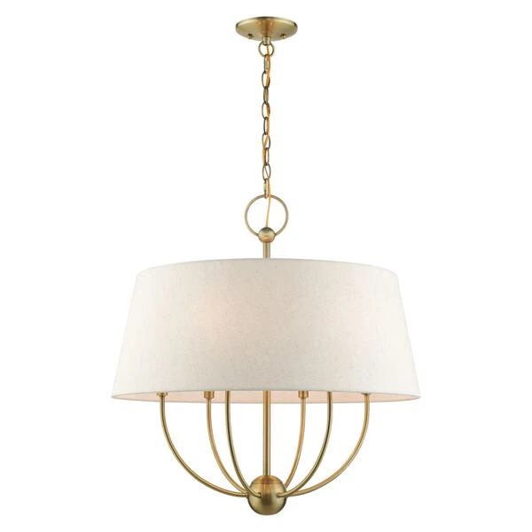 Livex Lighting Cartwright Antique Brass Six-Light Chandelier 3 Livex Lighting Cartwright Antique Brass Six-Light Chandelier