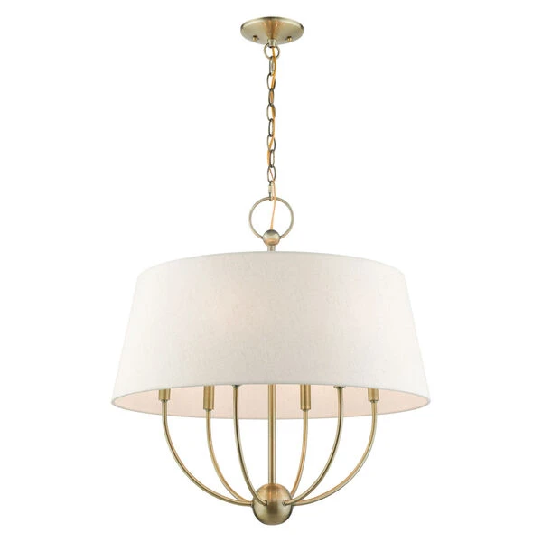 Livex Lighting Cartwright Antique Brass Six-Light Chandelier 7 Livex Lighting Cartwright Antique Brass Six-Light Chandelier - Image 5