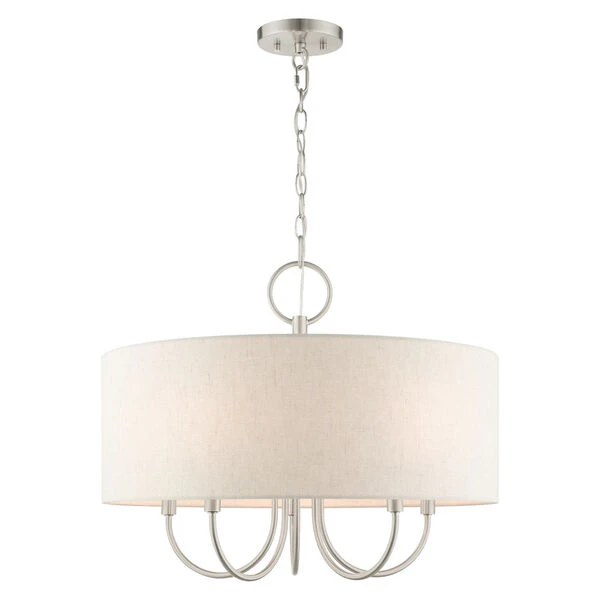 Livex Lighting Blossom Brushed Nickel Five-Light Chandelier 3 Livex Lighting Blossom Brushed Nickel Five-Light Chandelier