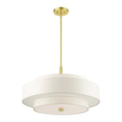 Livex Lighting Meridian Satin Brass Five-Light Chandelier -Furniture Shop 565 50875 12 3