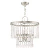 Livex Lighting Elizabeth Brushed Nickel 18-Inch Four-Light Pendant Chandelier With Clear Crystals -Furniture Shop 565 51064 91
