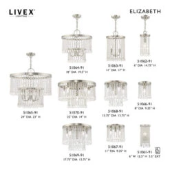 Livex Lighting Elizabeth Brushed Nickel 24-Inch Five-Light Pendant Chandelier With Clear Crystals -Furniture Shop 565 51065 91 4