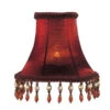 Livex Lighting Red Silk Bell Clip Chandelier Shade With Amber Beads -Furniture Shop 565S158 055