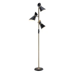 Jared Antique Brass Three-Light Floor Lamp