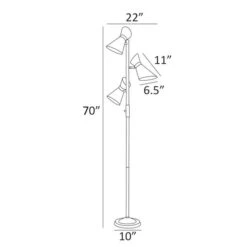 Jared Antique Brass Three-Light Floor Lamp -Furniture Shop 581 LS 83138 3