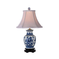 Blue And White One-Light Porcelain Jar Table Lamp