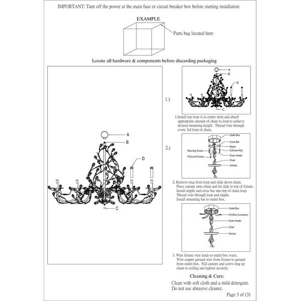 Elegante Crystal Six-Light Chandelier 8 Elegante Crystal Six-Light Chandelier - Image 6
