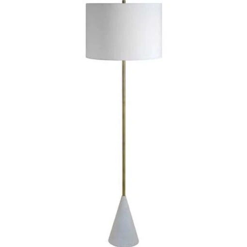 Lacuna Antique Brushed Brass One-Light Floor Lamp -Furniture Shop 698 LPF3110