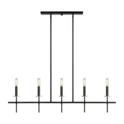 Front Page 12 Bryant Midnight Black Five-Light Linear Chandelier