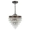 Hopewell Bronze Three-Light Chandelier With Clear Crystal -Furniture Shop 8MILLANDMASON647946231343
