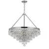 Hopewell Polished Chrome 20-Inch Six-Light Chandelier With Clear Crystal -Furniture Shop 8MILLANDMASON647946231480