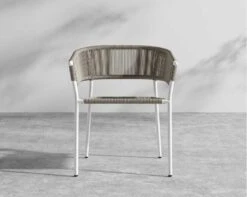 Afton Outdoor Dining Chair 20 Afton Outdoor Dining Chair -Furniture Shop Afton Chair Outdoor WhiteFrame TaupeCord 1