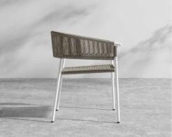 Afton Outdoor Dining Chair 22 Afton Outdoor Dining Chair -Furniture Shop Afton Chair Outdoor WhiteFrame TaupeCord 3