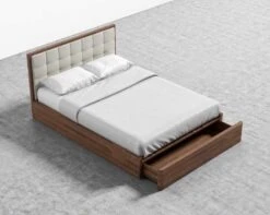 Charlotte Storage Bed -Furniture Shop Charlotte Storage Bed Queen Almond Buff 3 0