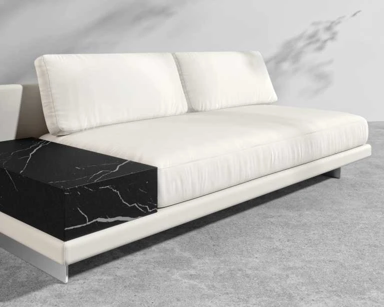 Dresden Outdoor Armless Sofa With Side Table 7 Dresden Outdoor Armless Sofa With Side Table - Image 5