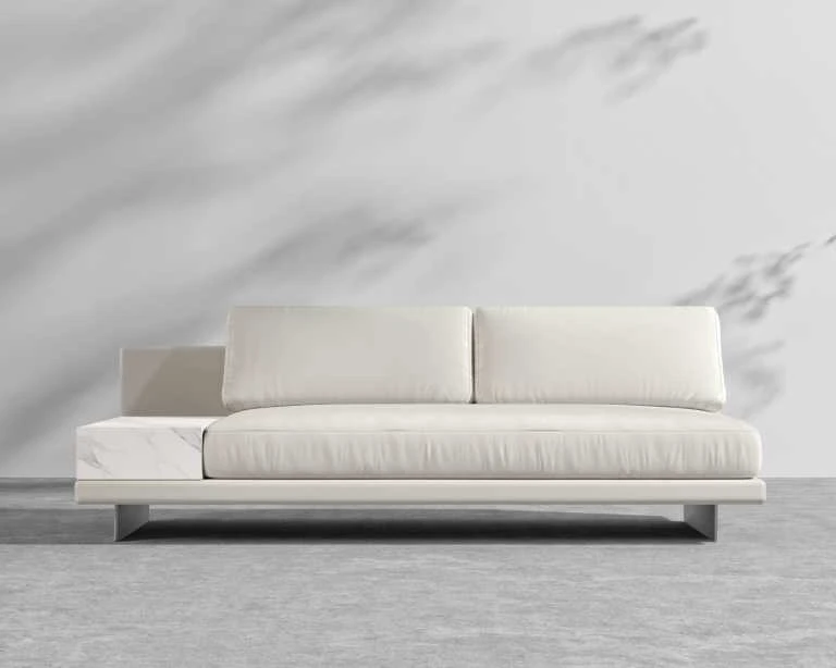 Dresden Outdoor Armless Sofa With Side Table 3 Dresden Outdoor Armless Sofa With Side Table