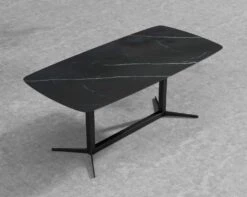 Elaine Dining Table -Furniture Shop Elaine Dining Table Outdoor Black Ceramic Black Metal 71 5