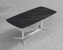 Elaine Dining Table -Furniture Shop Elaine Dining Table Outdoor Black Ceramic White Metal 71 5