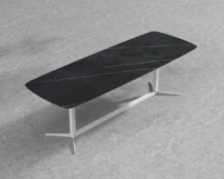 Elaine Dining Table -Furniture Shop Elaine Dining Table Outdoor Black Ceramic White Metal 95 5