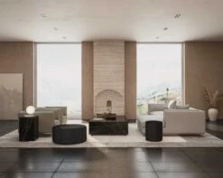 Nova Pouf - Large -Furniture Shop Nico Sectional with Nico Armchairs Scene 1 7