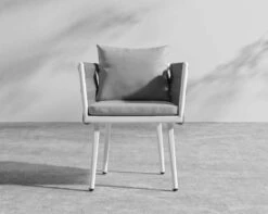 Pierre Outdoor Dining Chair -Furniture Shop Pierre Chair White Frame Encino Grey Rope 1
