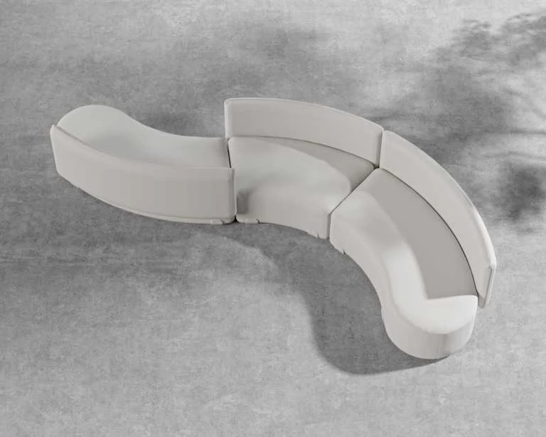 Tano Outdoor Curved S-Shape Modular Sectional - Image 4